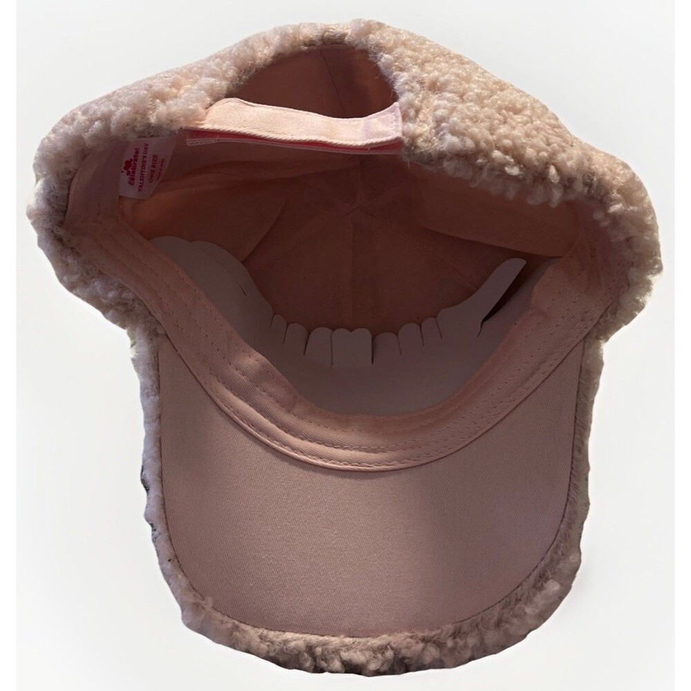 Celebrate Light Pink White Sherpa Bear Baseball Cap Hat Strapback OS Adjustable - Picture 5 of 6